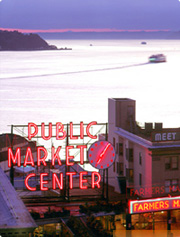 Pike Place Market and Elliot Bay
