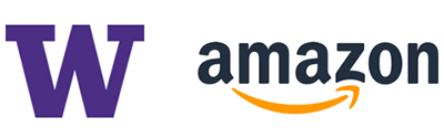 Block W logo next to Amazon smile logo