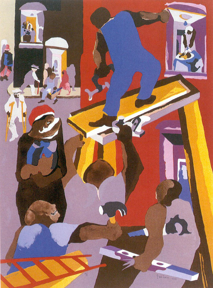 Man on a Scaffold by Jacob Lawrence